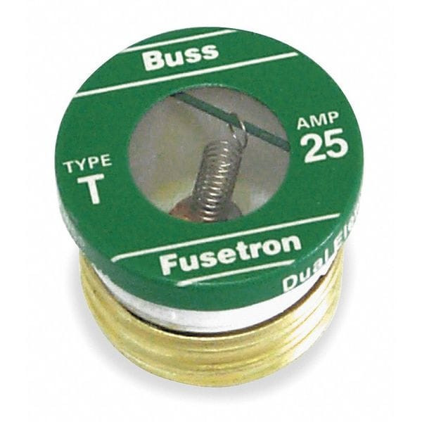 Eaton Bussmann Plug Fuse, 25A, 10kA at 125V AC, 4 PK T-25