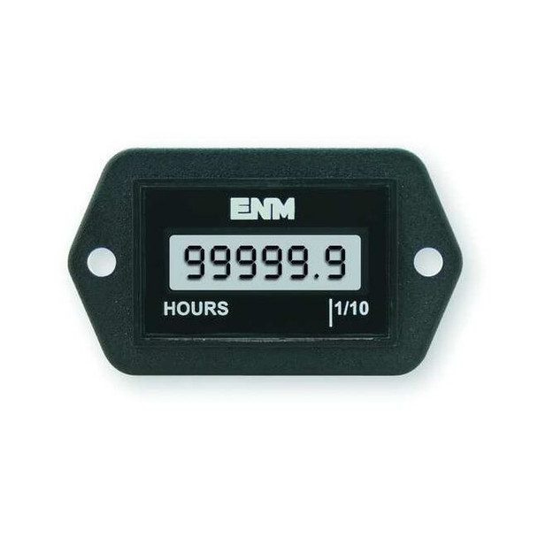Enm Hour Meter,LCD,2-Hole Rectangular T1120EB