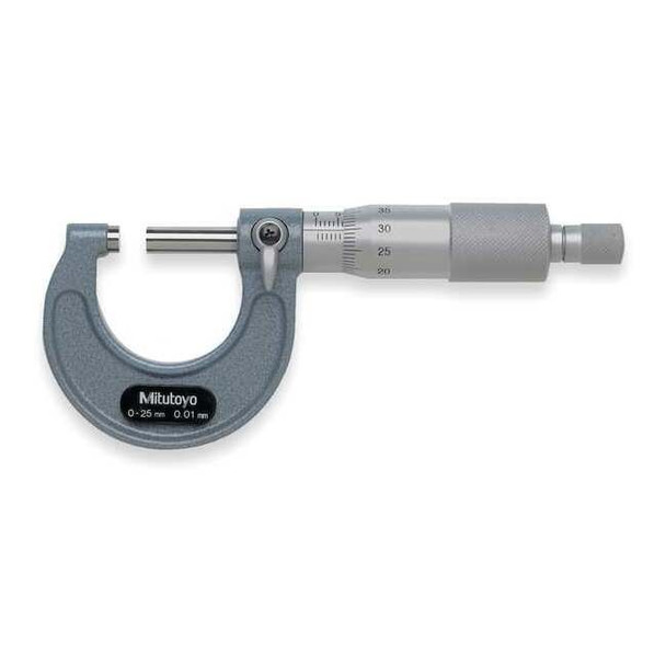 Mitutoyo Micrometer,0 to 25mm,0.01,Ratchet 103-137