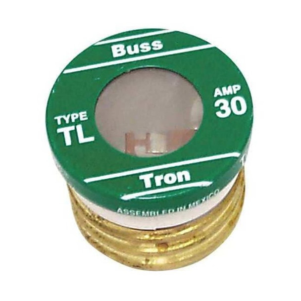Eaton Bussmann Plug Fuse, 30A, 10kA at 125V AC, 4 PK TL-30