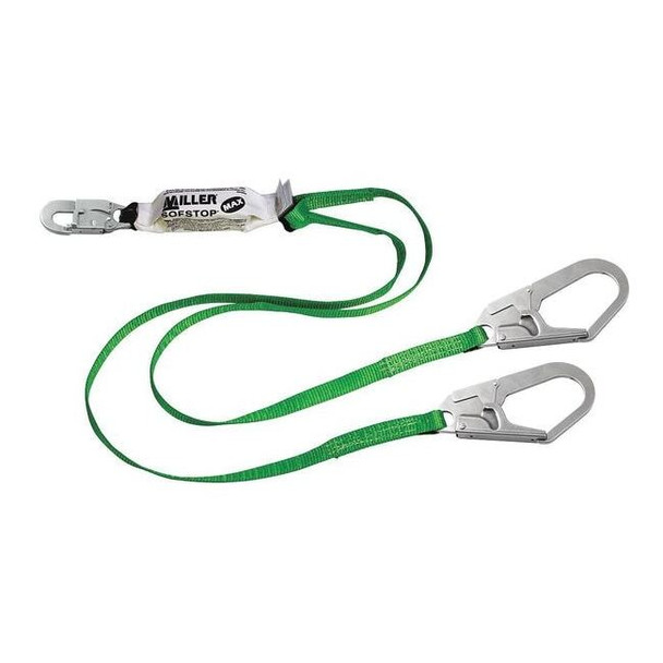 Miller Shock Absorbing Lanyard, 6 ft. Length, 2 Leg(s), 400 lb. Weight Capacity
