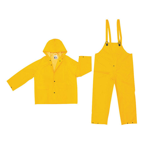 MCR Safety® Classic 3-Piece Rain Suit, 2X-Large, Yellow, 1/Each