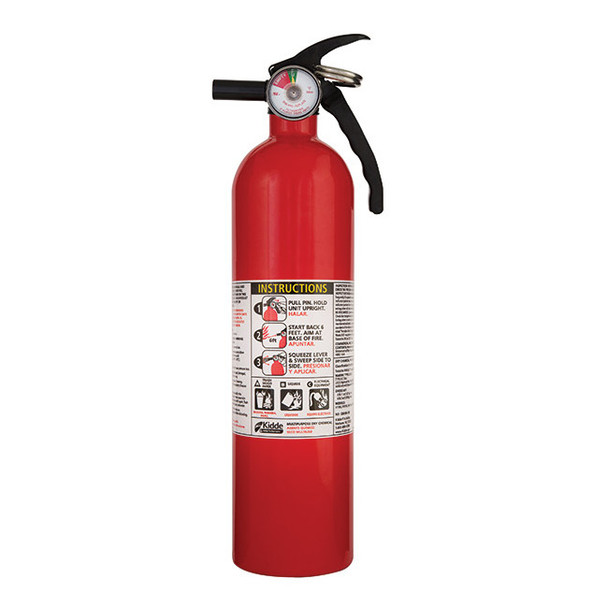 Kidde FA110G 2.5 lb ABC w/ Metal Valve & Plastic Strap Bracket (Disposable)