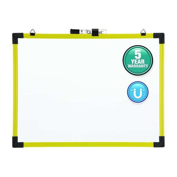 Quartet Dry Erase Board, Steel, 48 in, 72 in, Plastic Frame, White, Gloss 724127