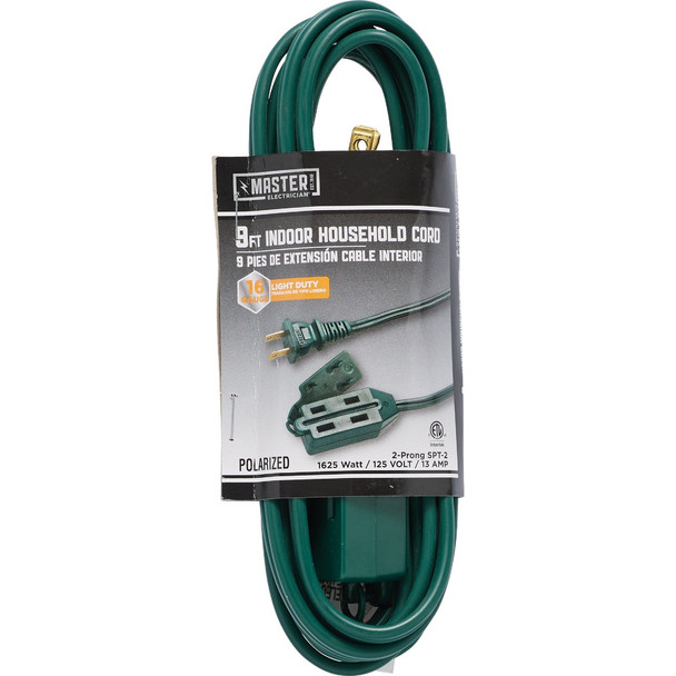 Master Electrician 9 Ft. 16/2 Green Cube Tap Extension Cord IN-PT2162-09X-GR