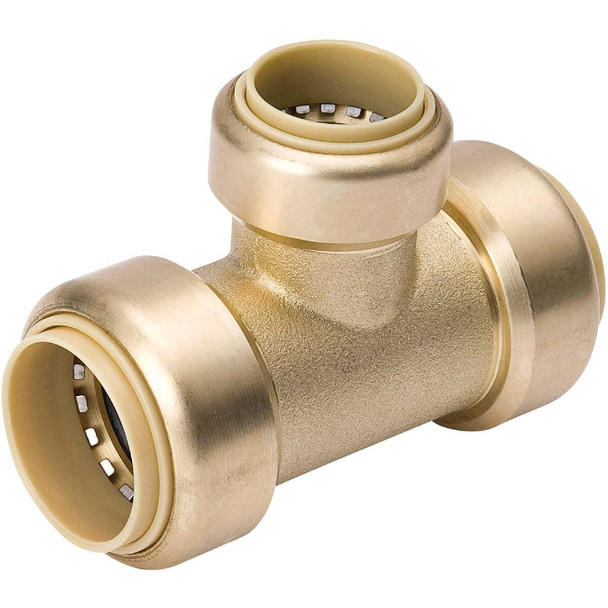 ProLine 3/4 In. PF x 1/2 In. PF Brass Push Fit Reducing Tee 6632-443