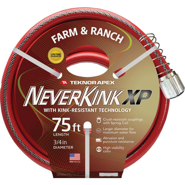 Teknor Apex NeverKink XP 3/4 In. Dia. x 75 Ft. Farm & Ranch Hose 9846-75