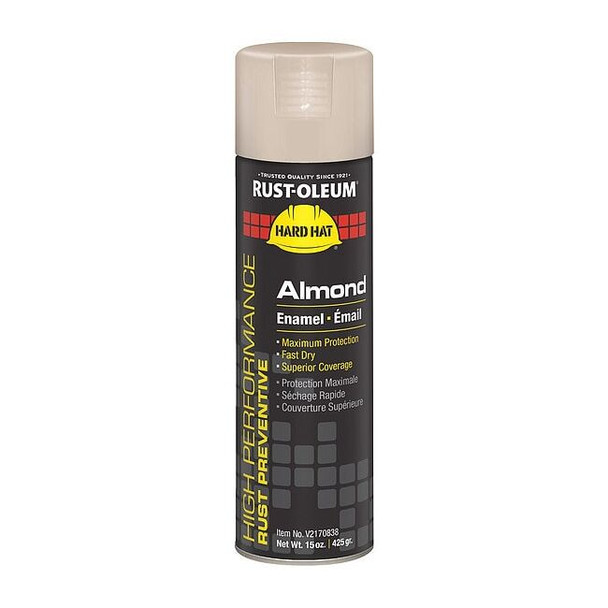 Rust-Oleum Rust Preventative Spray Paint, Almond, Gloss, Solvent, 15 oz V2170838