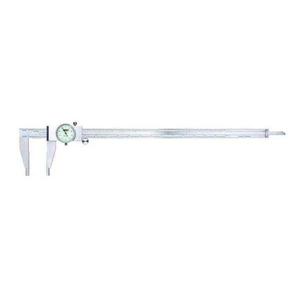 Insize Dial Caliper,0-18" Range,3" Jaw D,White 1316-18