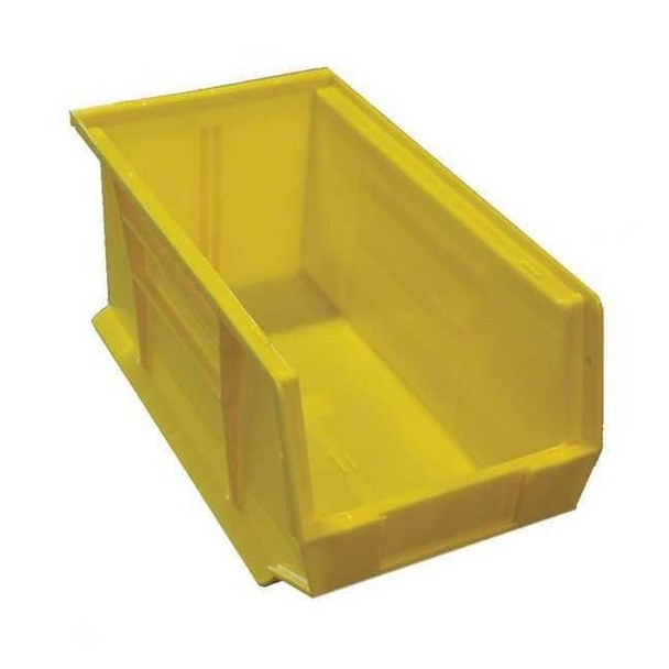 Hang & Stack Storage Bin, Plastic, Yellow, 10 in H, 8 1/4 in W, 14 3/4 in L