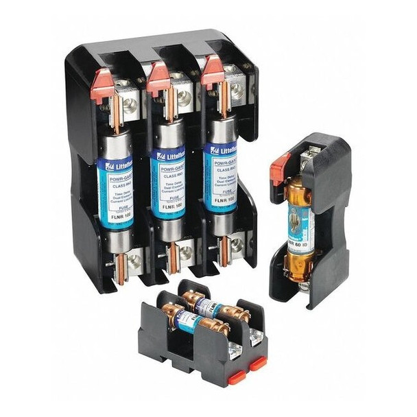 Open Fuse Block, R UL Class, 250V AC/DC Volt Rating, 3 Poles, Box Lug