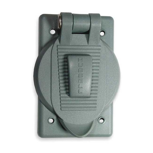 Weatherproof Cover, 1 Gang, Thermoplastic, Single Receptacle Cover Type