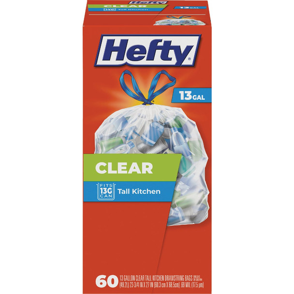 Hefty 13 Gal. Clear Tall Kitchen Bag (60-Count) E85761