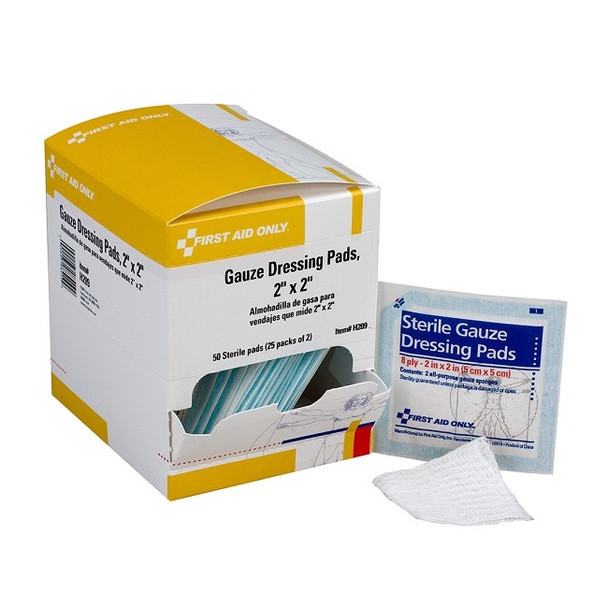 Sterile Gauze Pads (Unitized Refill), 2" x 2", 50/Box