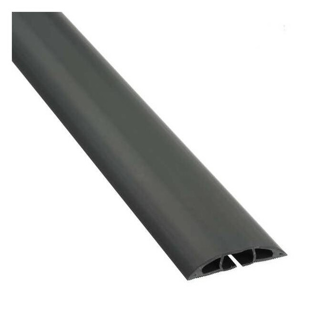 D-Line Cable Protector, 1/2 in H, 6 ft L, 2-3/8 in W, 1 Channel, PVC, Black CC-1