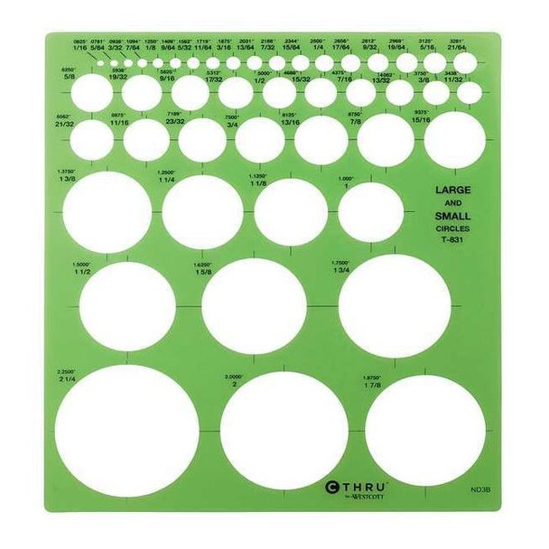 Westcott Stencil/Drawing Template,Circle Arrw,PVC, T-831 T-831