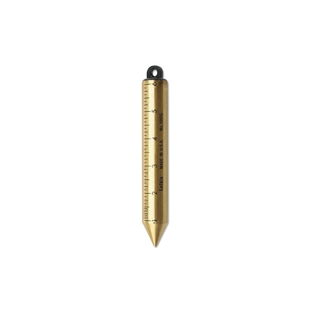 Inage Oil Gauging Plumb Bob, 1 in dia, 6.75 in L, Solid Brass, SAE