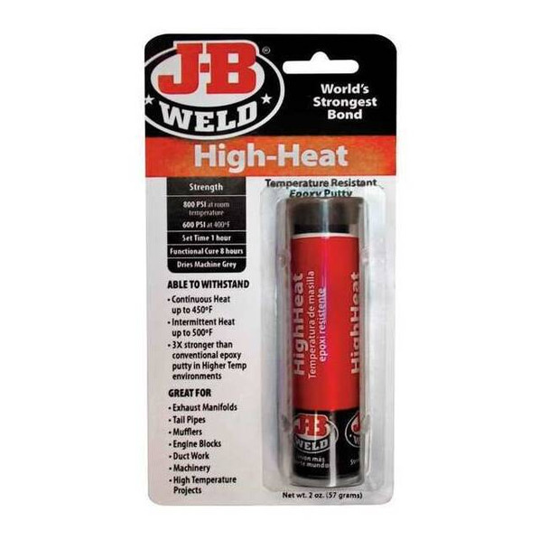 J-B Weld Putty, 2 oz Container Size, Tube, High-Heat, Dark Gray 8297
