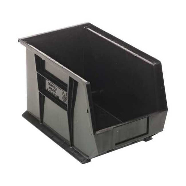 Hang & Stack Storage Bin, Polypropylene, Black, 8 in H, 8 1/4 in W, 13 5/8 in L