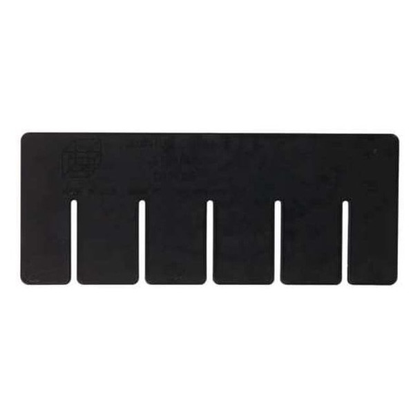 Plastic Divider, Black, 6 9/16 in L, 3 in H, 6 PK