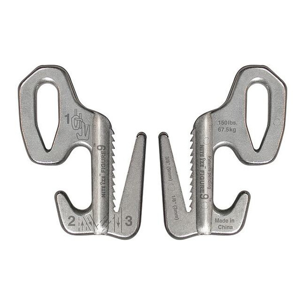 Nite Ize Rope Tightener,3-1/2 In.,Aluminum,Silver F9L-02-09