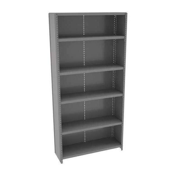 Metal Shelving Unit, 12"D x 36"W x 75"H, 5 Shelves, Carbon Steel