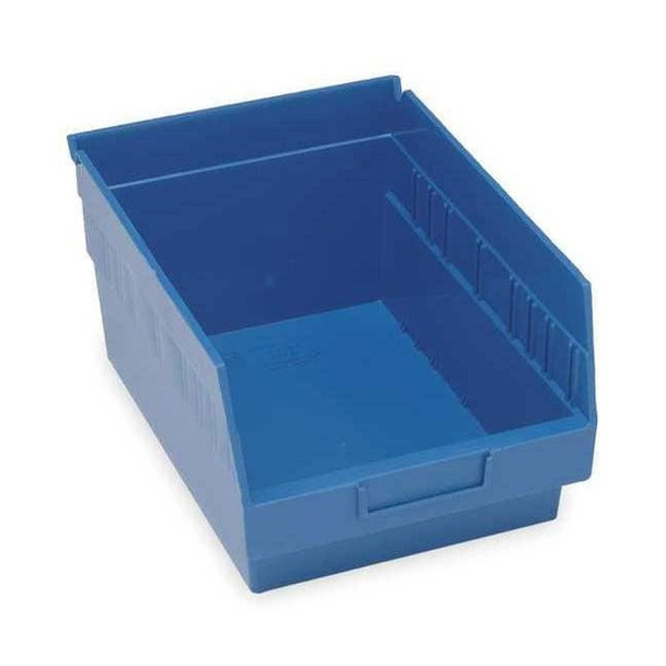 Shelf Storage Bin, Polypropylene, Blue, 6 in H, 11 1/8 in W, 17 7/8 in L