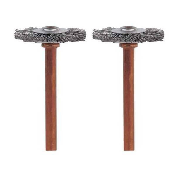 Dremel SS Brush,3/4in. dia.,1-3/4in. L,PK2 530-02