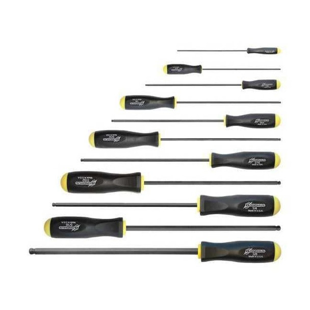 Bondhus Screwdriver Set,Ball End,Long,11 pcs 10737