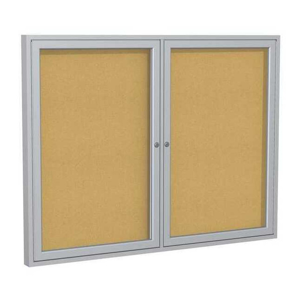 Ghent Enclosed Cork Bulletin Board 60x48", 2 Door PA24860K