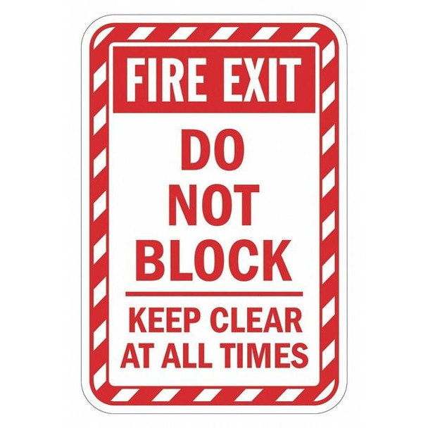 Lyle Warning Sign, 12 in W, 18 in H, English, Aluminum, White T1-1824-HI_12x18