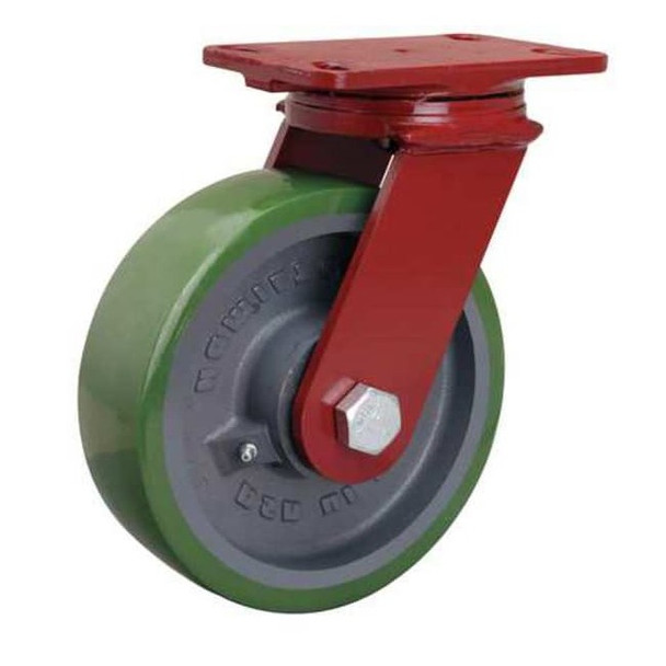 Hamilton Plate Caster,Swivel,Poly,8 in.,2000 lb.,A S-FM-8DB-4SL-IB