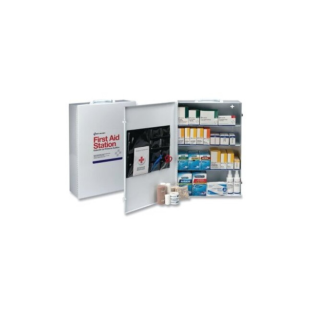 4-Shelf Industrial First Aid Station, Steel Case, Wall Mount