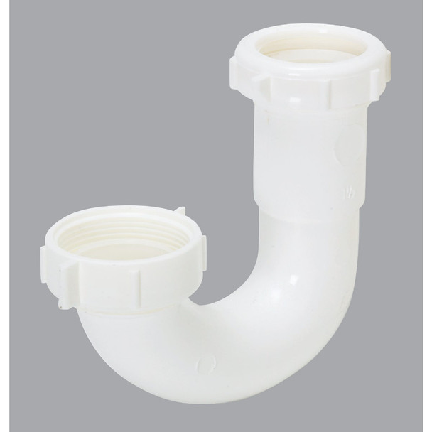 Do it Best 1-1/2 In. or 1-1/4 In White Plastic J-Bend, Carded DIB66-2W