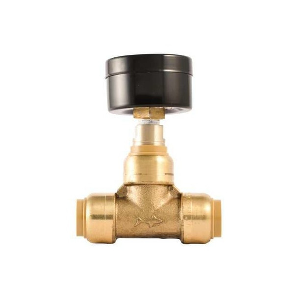 Sharkbite 1/2" Push-Fit DZR Brass Pressure Gauge 24436
