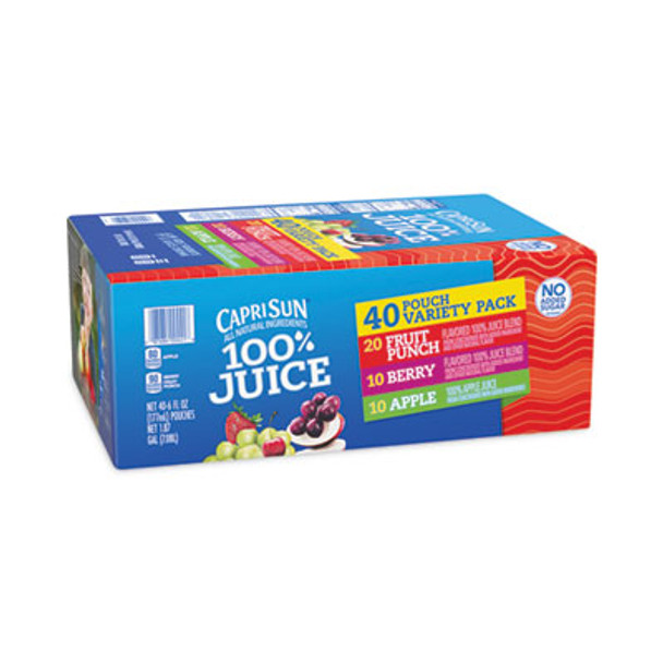 Capri Sun® 100% Juice Pouches Variety Pack, 6 oz, 40 Pouches/Carton 441
