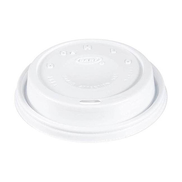 Dart Lid for 12 to 24 oz. Hot Cup, Dome, Sip Through, White, Pk1000 16EL