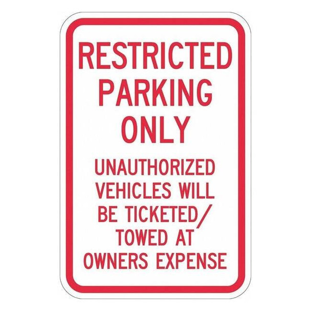 Lyle Tow Zone No Parking Sign,18" x 12, T1-1189-EG_12x18 T1-1189-EG_12x18