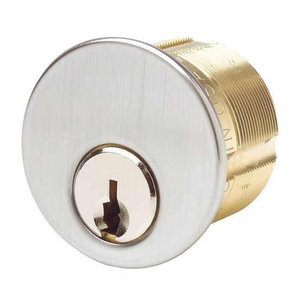 Mortise Cylinder, Satin Chrome, Keyway Type Yale(R) 8, 5 Pins,PK2