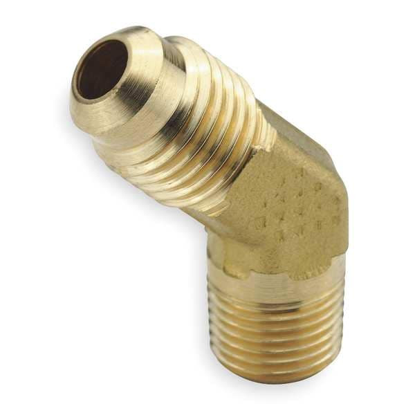 Parker Elbow,Brass,Flared1/4in,MNPT1/4in,PK10 159F-4-4