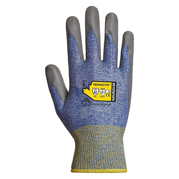 Knit Gloves, Cut Level A3 ,Dipped ,Polyurethane ,Smooth ,L 1 PR