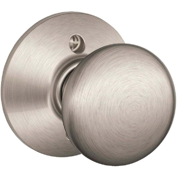 Schlage Plymouth Knob Satin Nickel Non-Turning Lock  F170PLY619