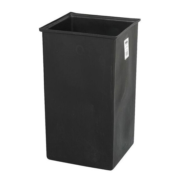 Safco 36 gal Square Indoor Plastic Can, Black, Plastic, 17 in 9669