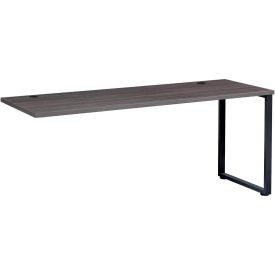 Interion Open Plan Return Desk - 48""W x 24""D x 29""H - Charcoal Top with Black