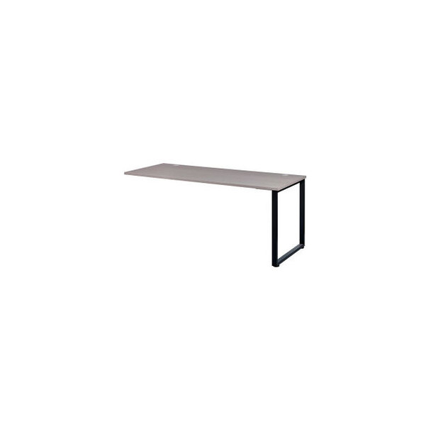 Interion Open Plan Return Desk - 48""W x 24""D x 29""H - Gray Top with Black Leg