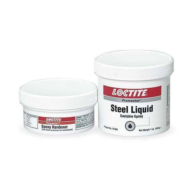 Loctite Steel Liquid, 1 lb Container Size, Jar, EA 3472, Gray 235617