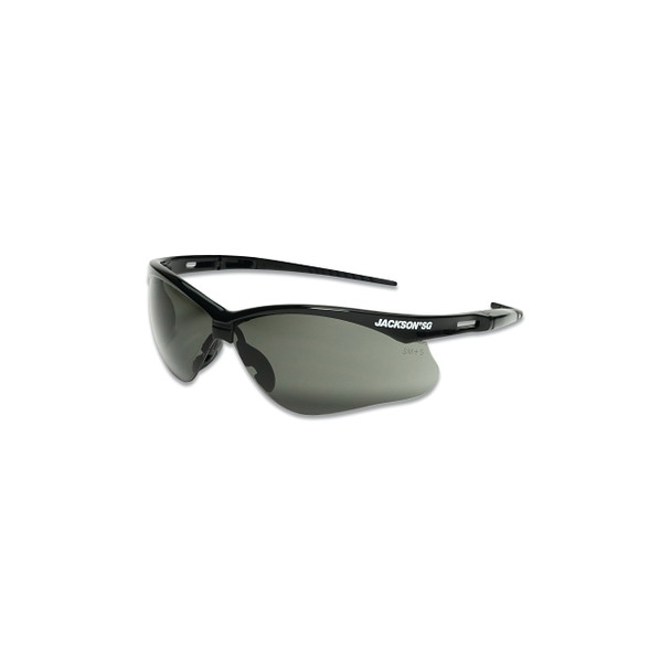SG Series Safety Glasses, Smoke Mirror Poly Lens, Sta-Clear™ Anti-Fog, Black Poly Half-Frame