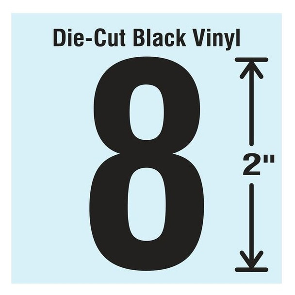 Stranco NumberLabel,Vinyl,2inH,1-1/4inW,PK10 DBV-2-8-10