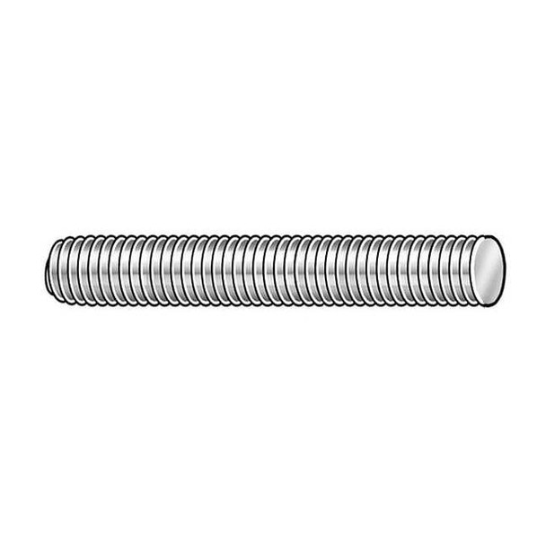 Fully Threaded Rod, 1-1/4"-12, 2 ft, Steel, Grade 2, Zinc Plated Finish