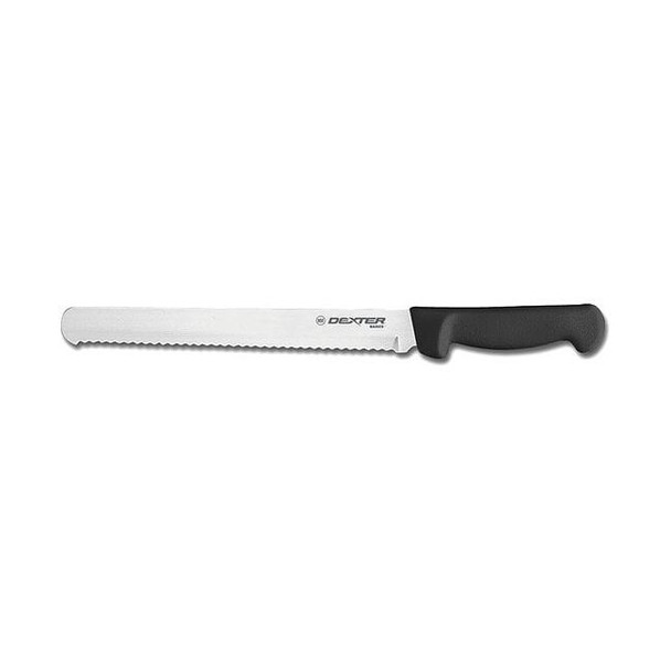 Dexter Russell Bread Knife,10" Blade,Black/White Handle 31604B